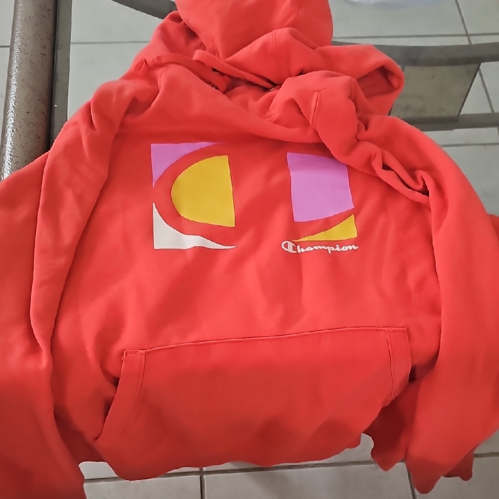 Champion Red Hoodie with Graphic Design